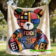 Fendi Silvia Venturini Quote Flannel Sofa Throw Blanket Luxury Designer IMG_9358